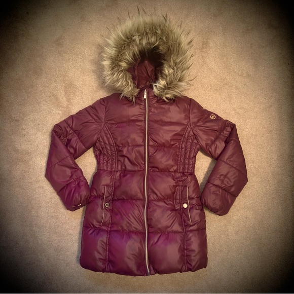 (#156) Girls Michael Kors Heavy Weight Stadium Coat - Picture 1 of 12